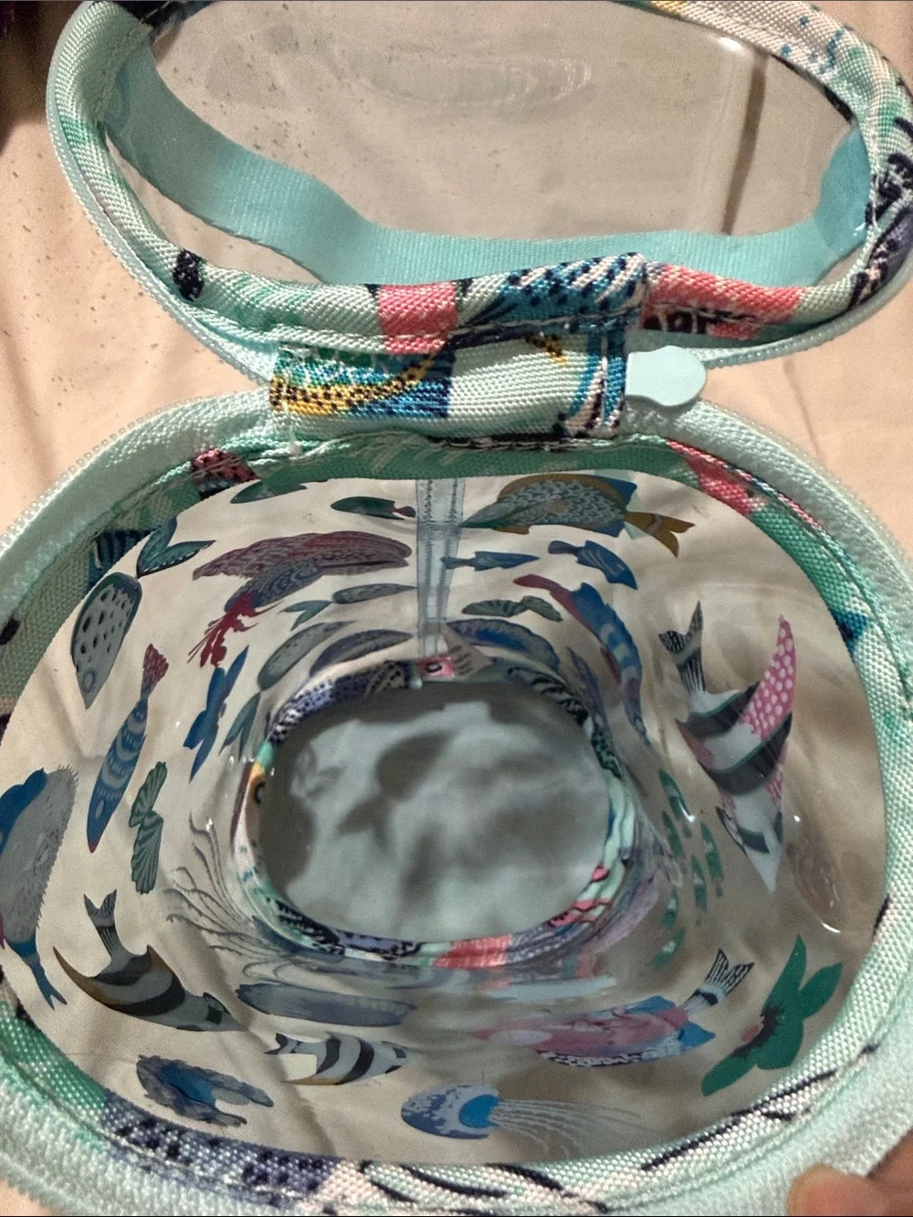 Vera Bradley Aqua Clear Fish-Print Carry Bag